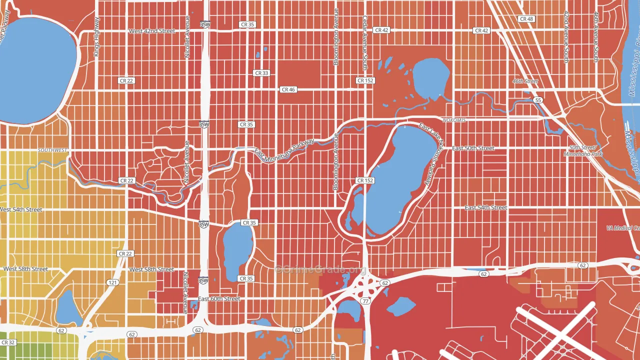 Hale, Minneapolis, MN Map of Murder Rates