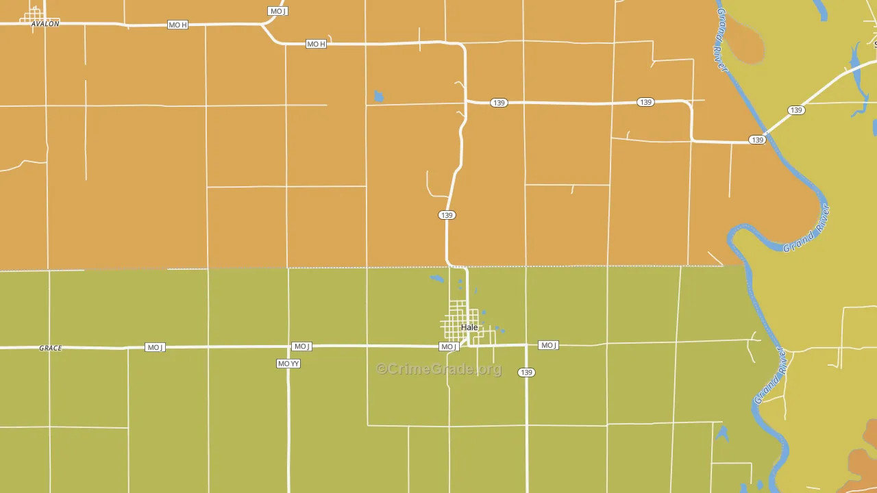 Hale, MO Map of Murder Rates