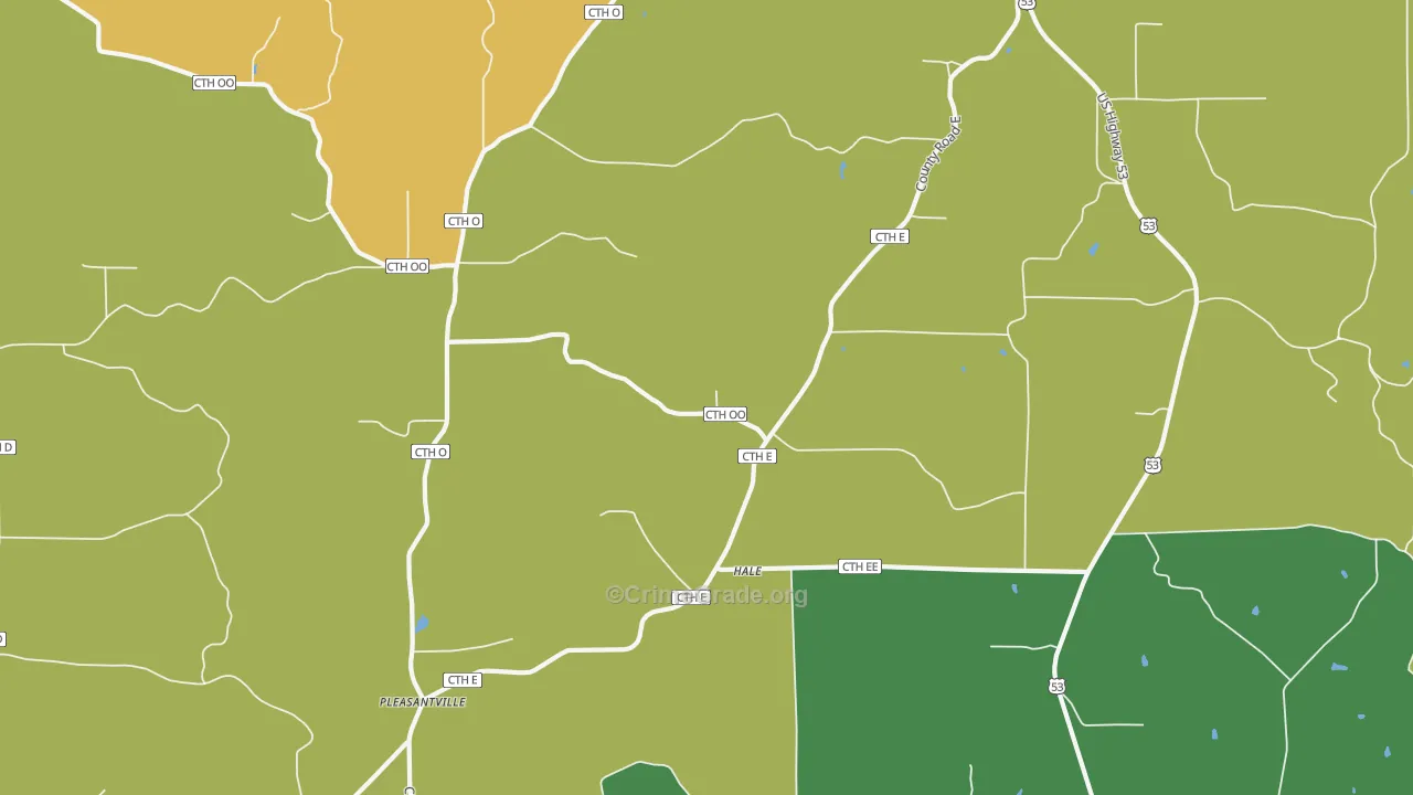 Hale, WI Map of Murder Rates