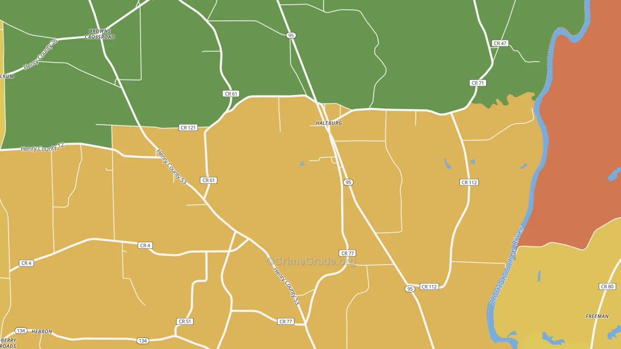 Haleburg, AL Map of Murder Rates