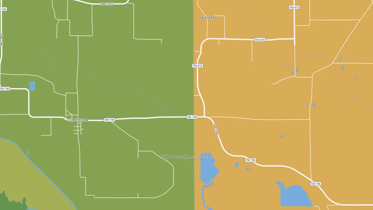 Halesboro, TX Map of Murder Rates