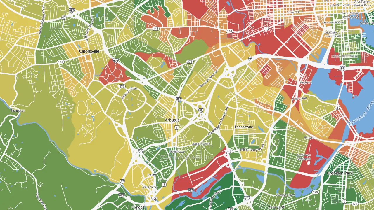 Halethorpe, MD Map of Murder Rates