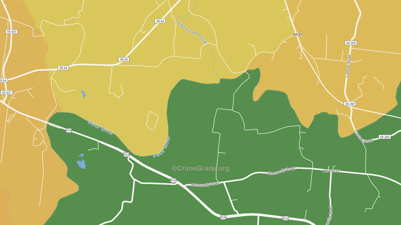 Haley, TN Map of Murder Rates