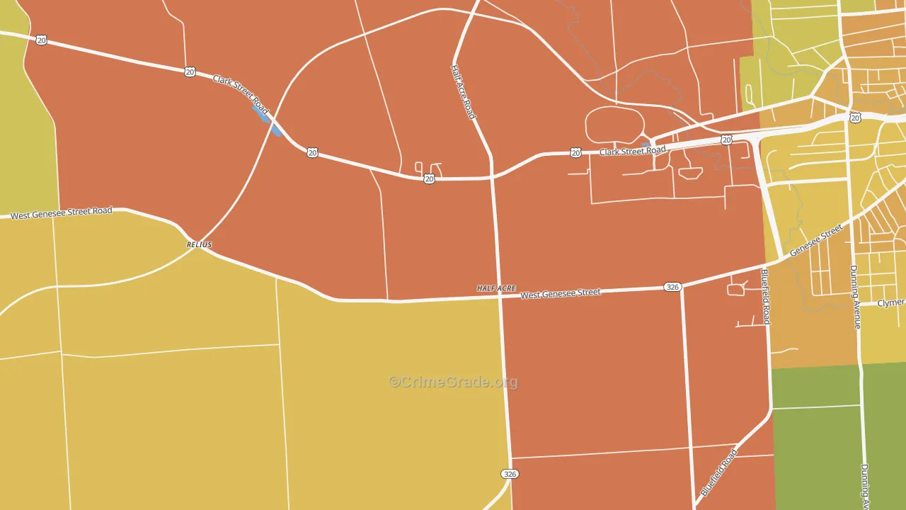 Half Acre, NY Map of Murder Rates