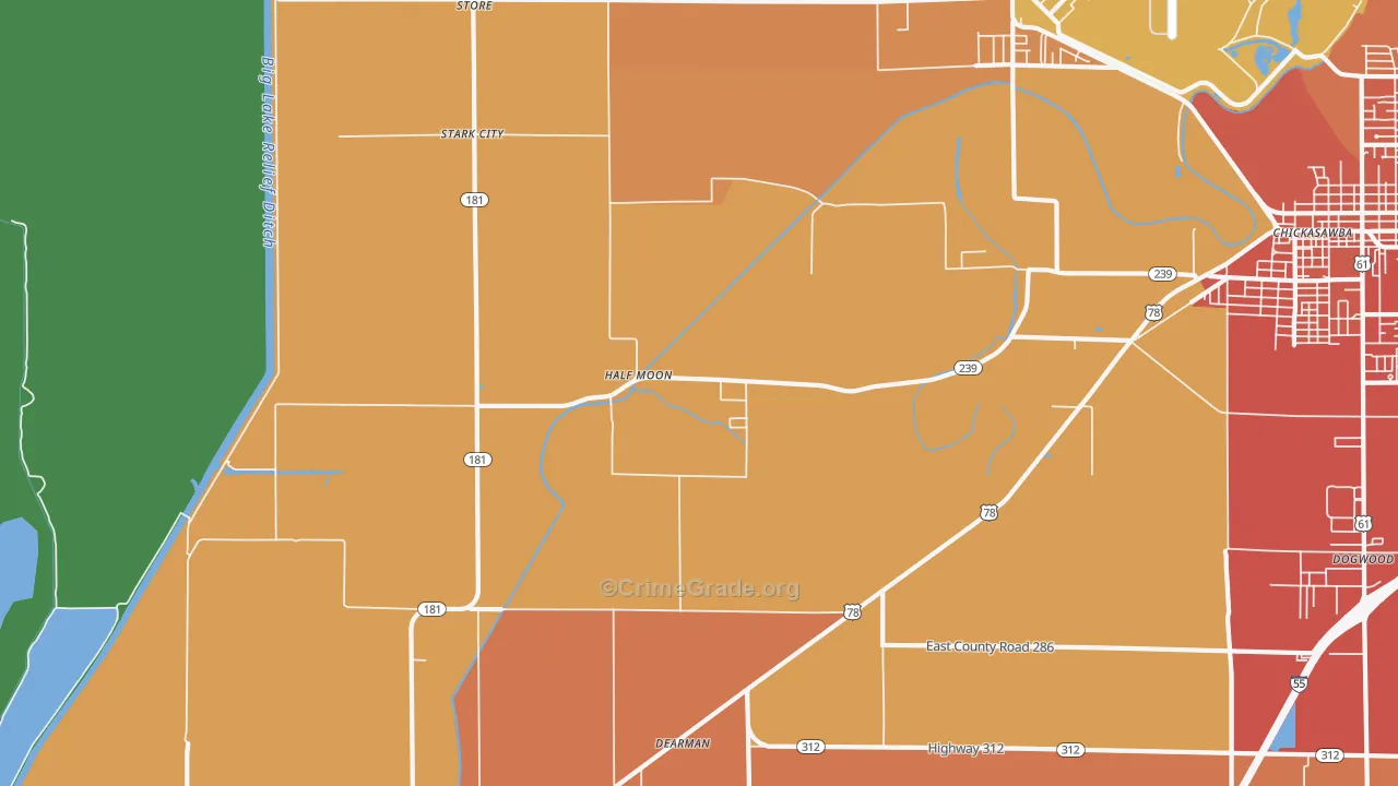 Half Moon, AR Map of Murder Rates