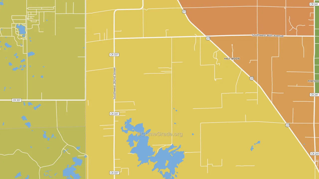 Half Moon, FL Map of Murder Rates
