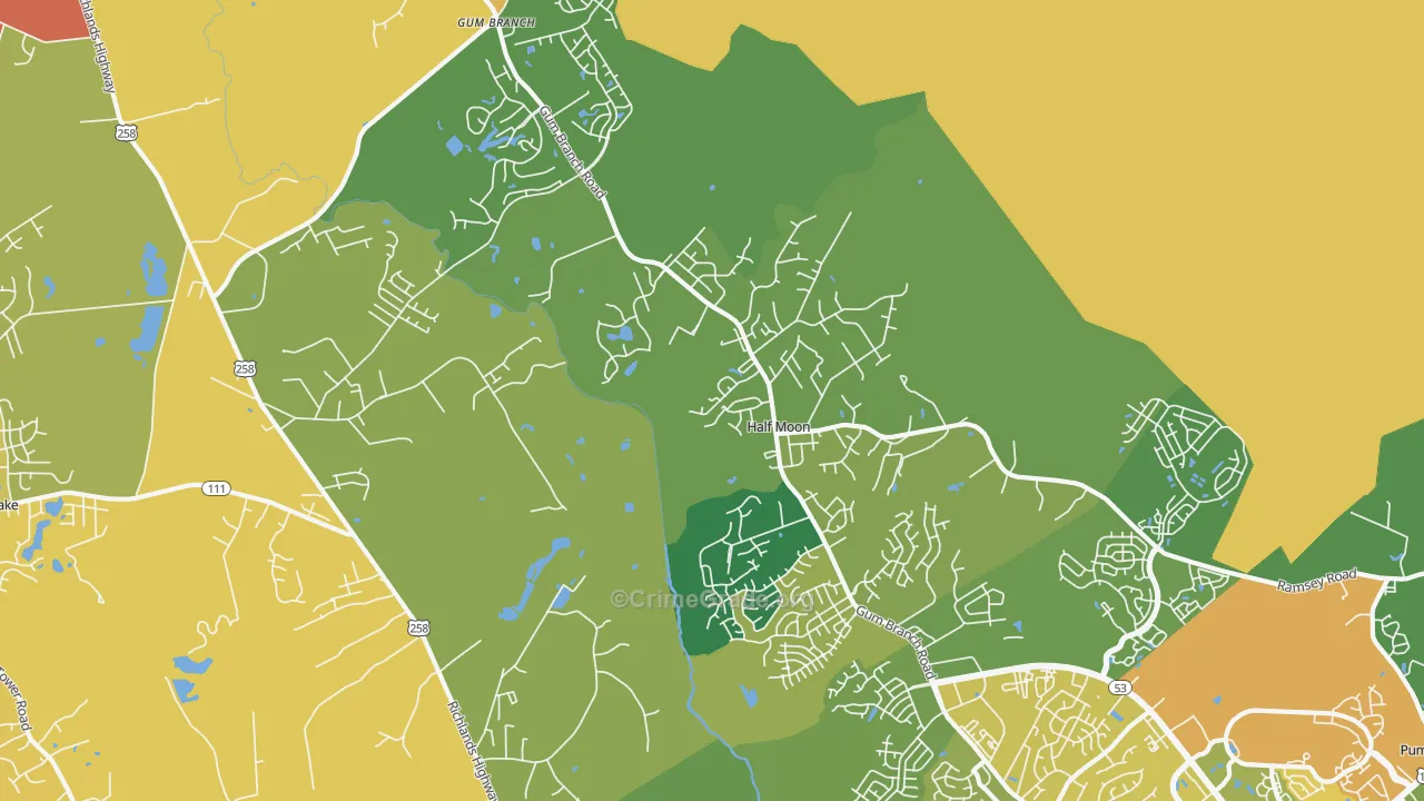 Half Moon, NC Map of Murder Rates