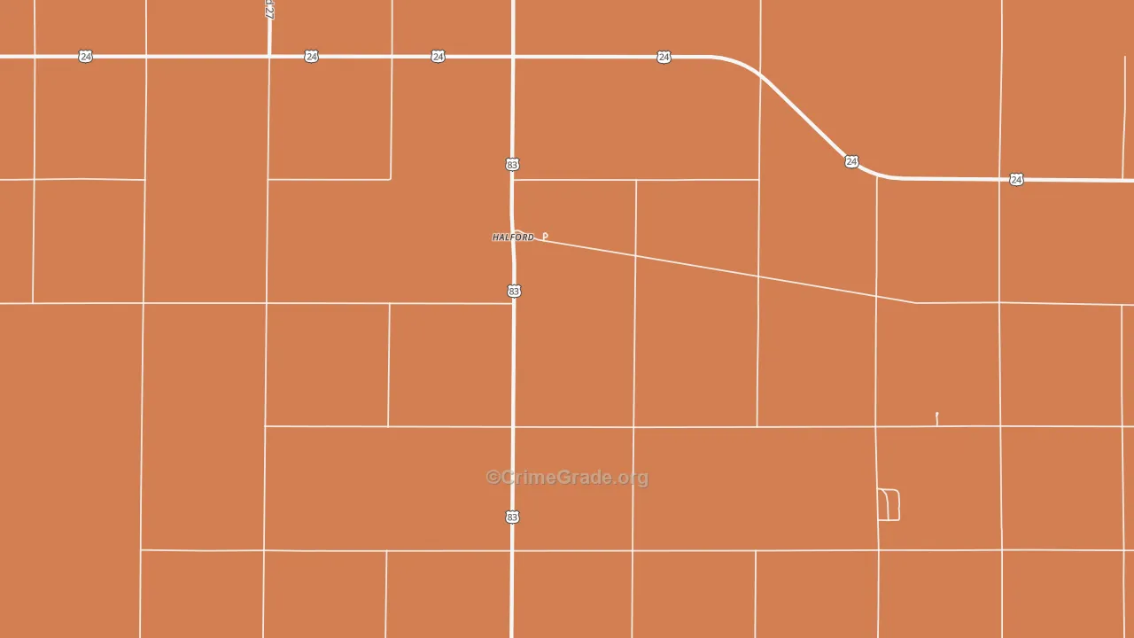 Halford, KS Map of Murder Rates