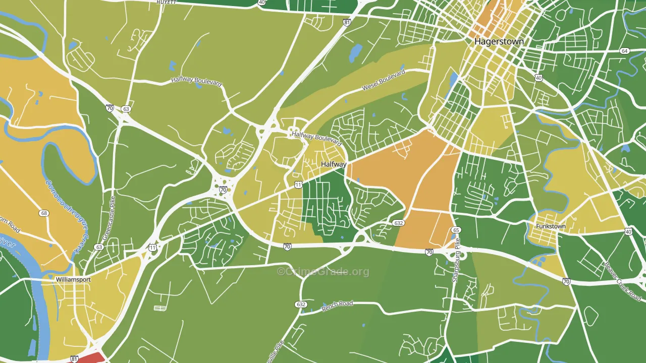 Halfway, MD Map of Murder Rates