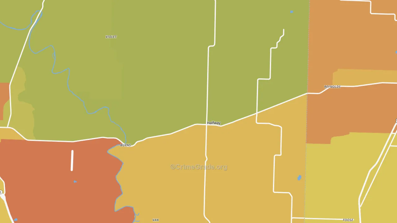 Halfway, MO Map of Murder Rates