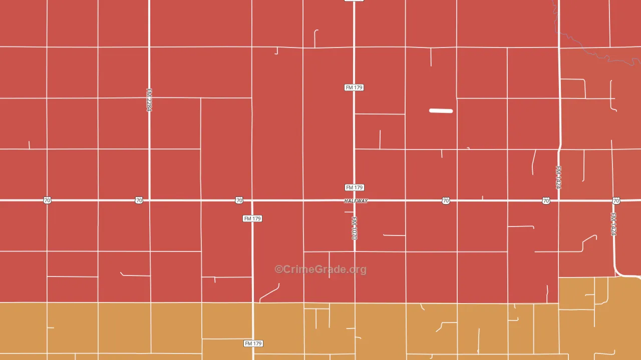 Halfway, TX Map of Murder Rates