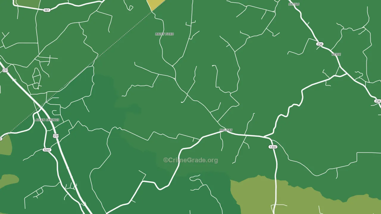 Halifax, KY Map of Murder Rates