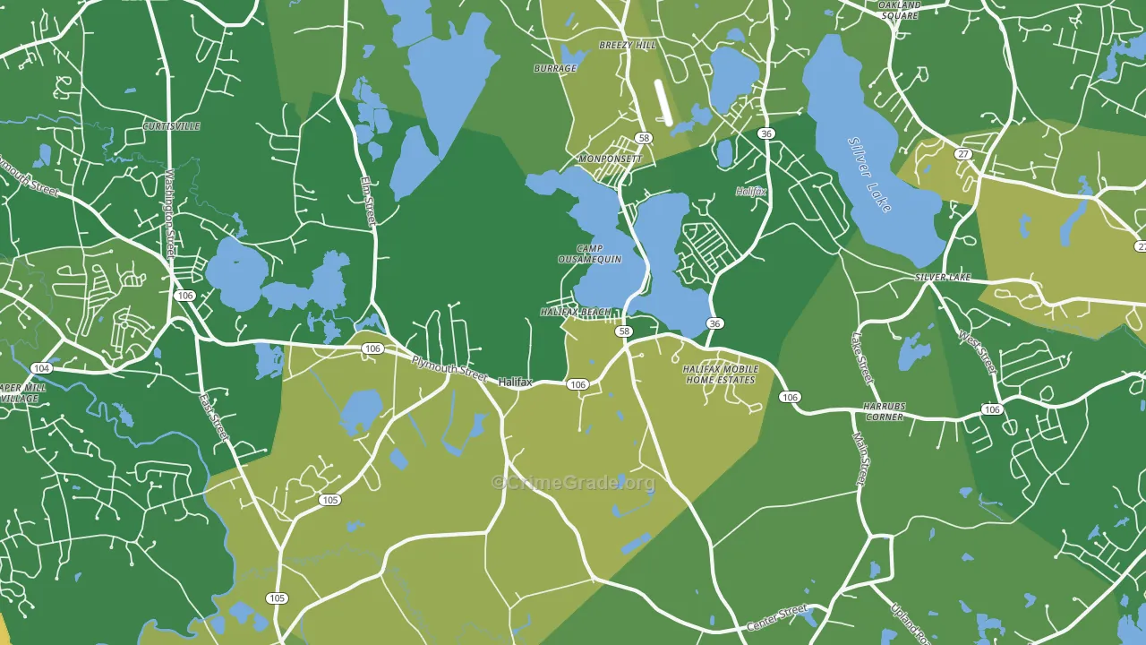 Halifax, MA Map of Murder Rates
