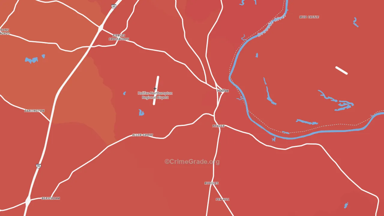 Halifax, NC Map of Murder Rates