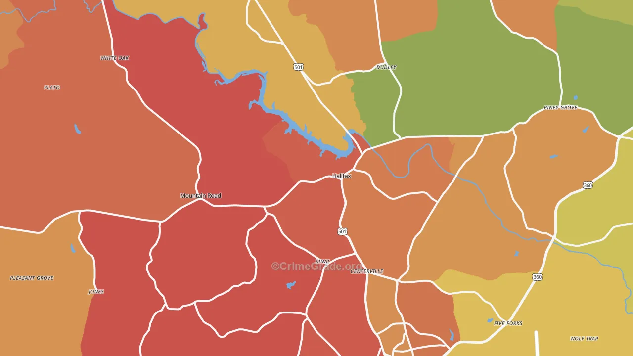 Halifax, VA Map of Murder Rates