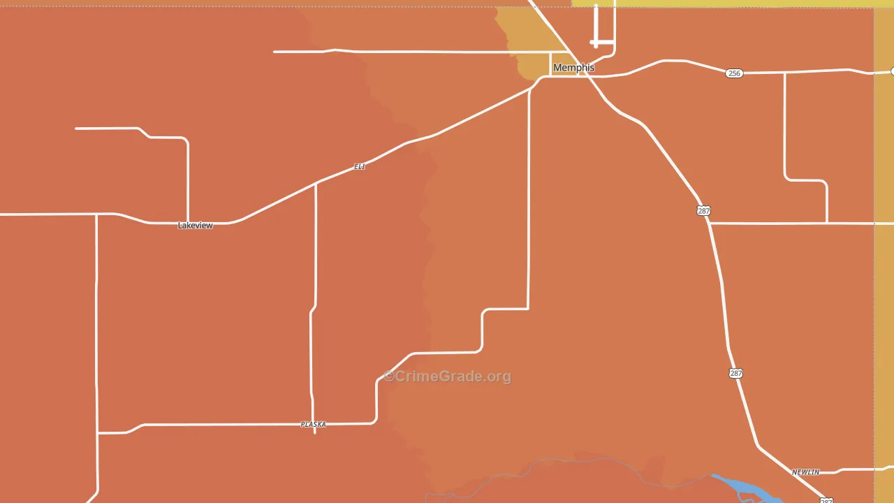 Hall County, TX Map of Murder Rates