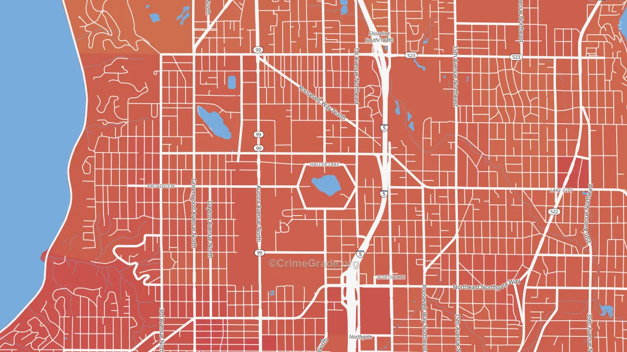 Haller Lake, Seattle, WA Map of Murder Rates