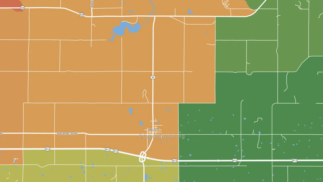 Hallett, OK Map of Murder Rates