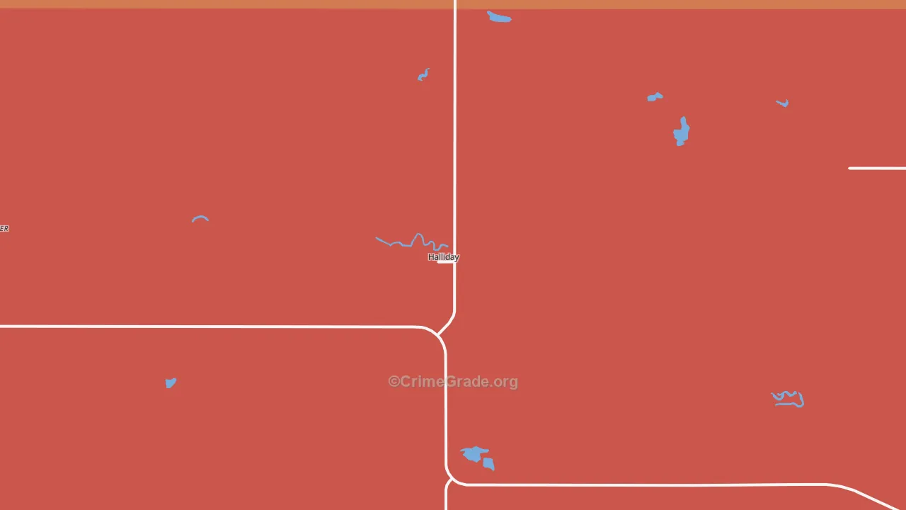 Halliday, ND Map of Murder Rates