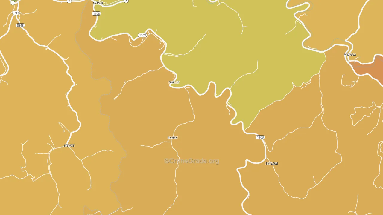 Hallie, KY Map of Murder Rates