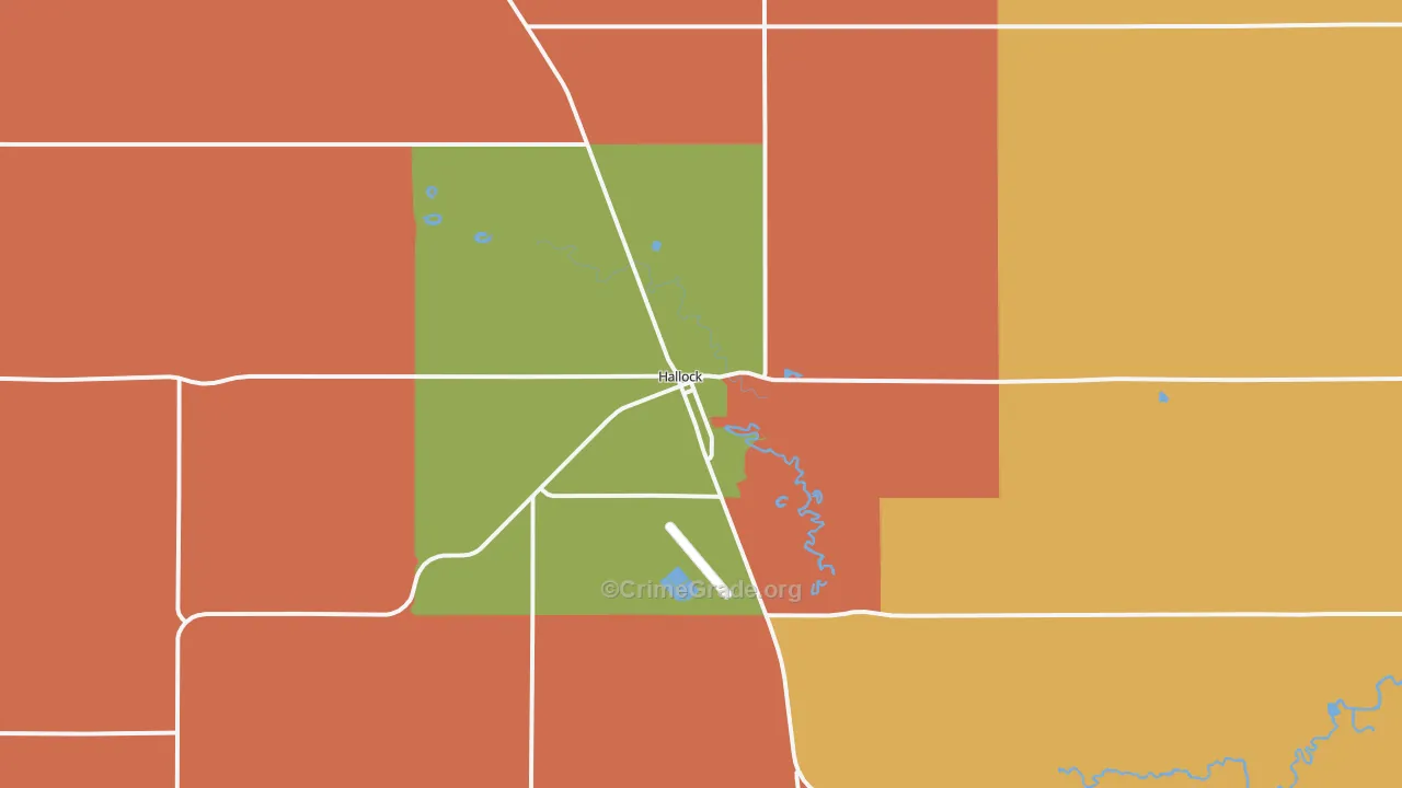 Hallock, MN Map of Murder Rates