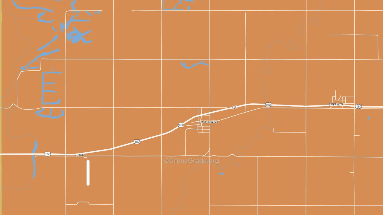 Hallowell, KS Map of Murder Rates