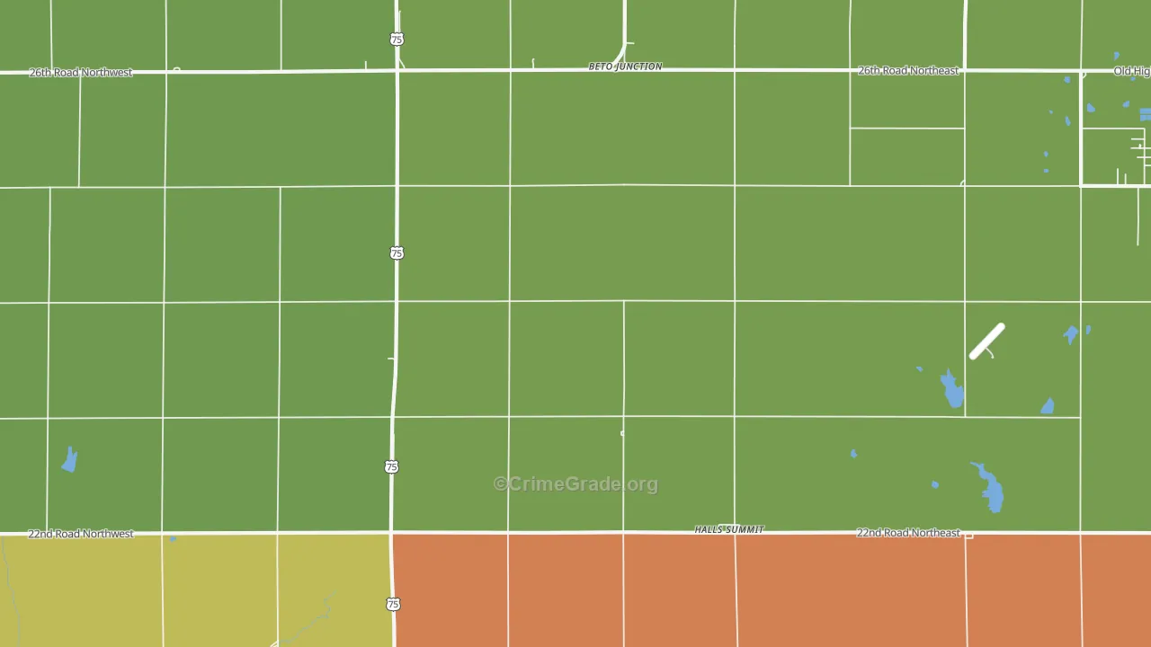 Halls Summit, KS Map of Murder Rates