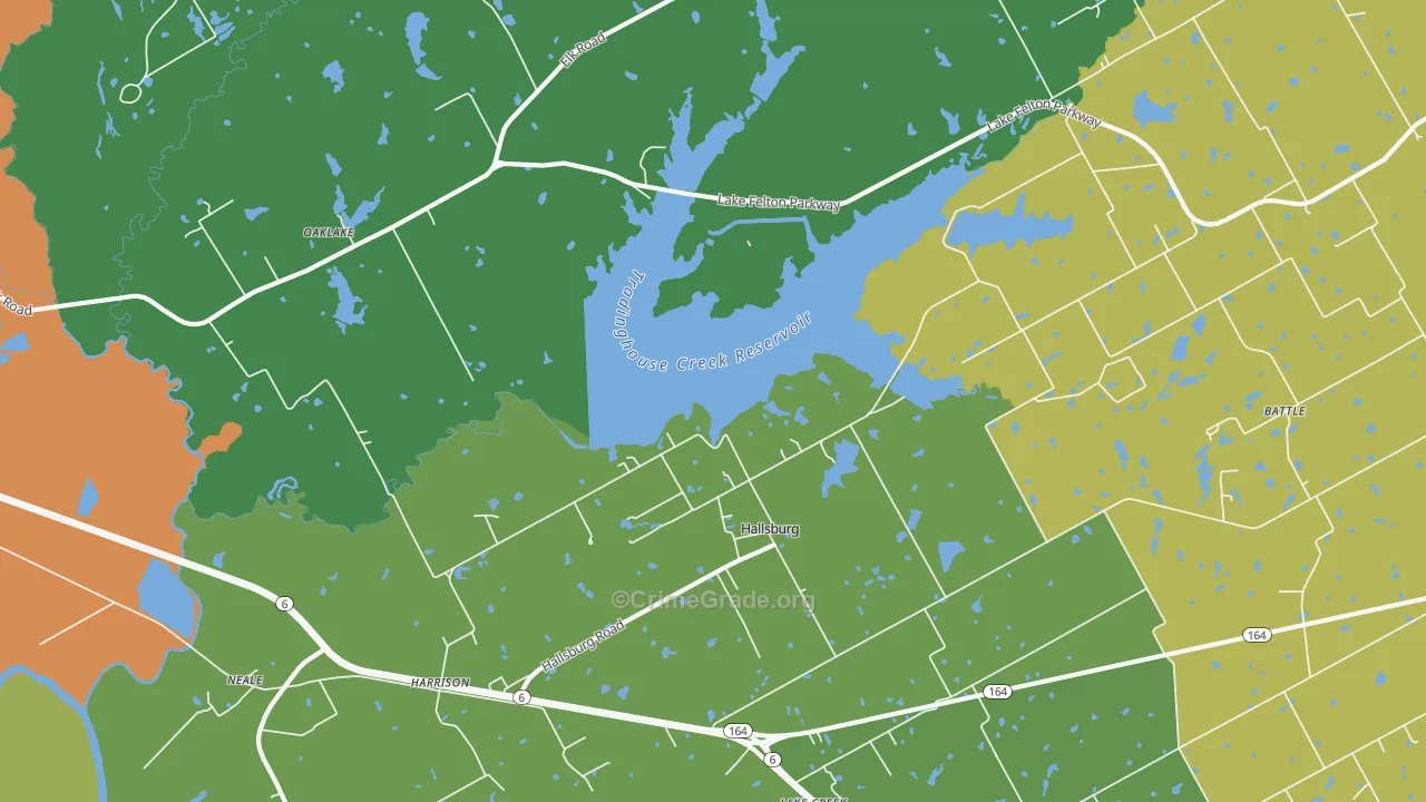 Hallsburg, TX Map of Murder Rates