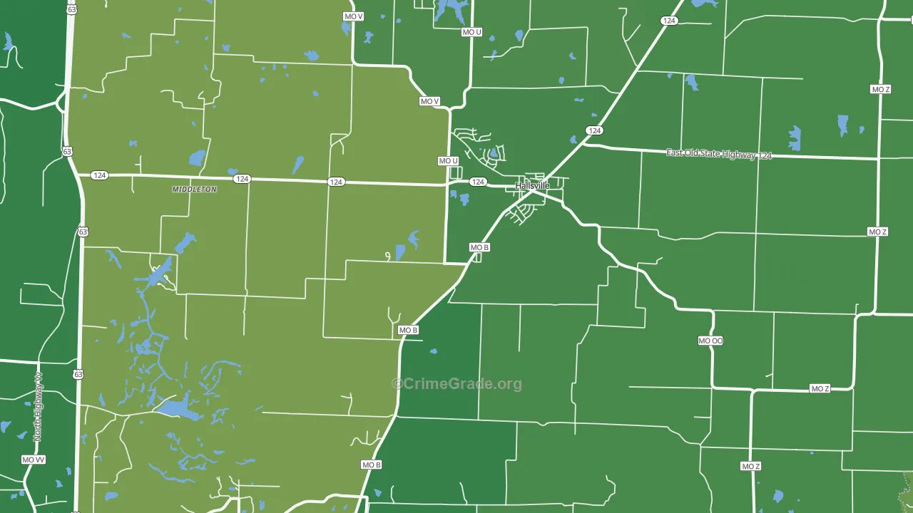 Hallsville, MO Map of Murder Rates