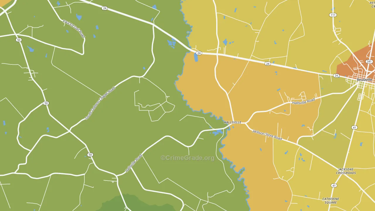 Hallsville, NC Map of Murder Rates