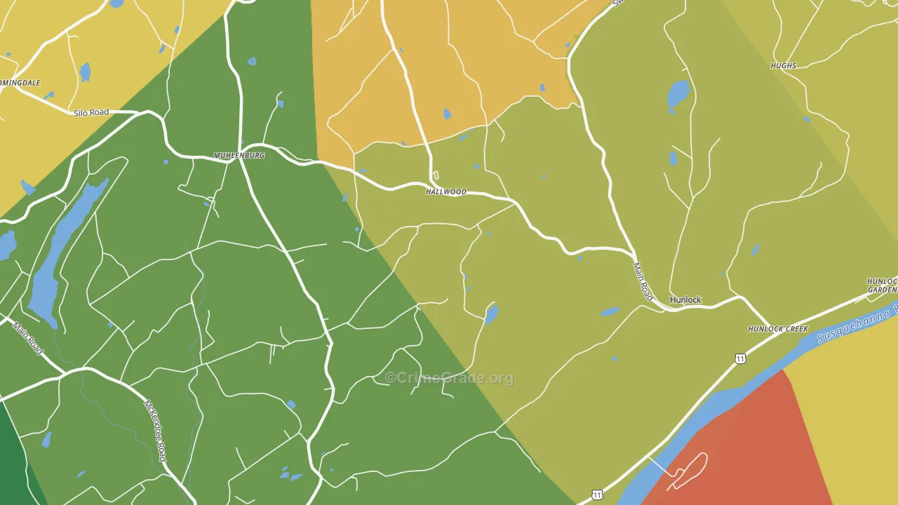 Hallwood, PA Map of Murder Rates