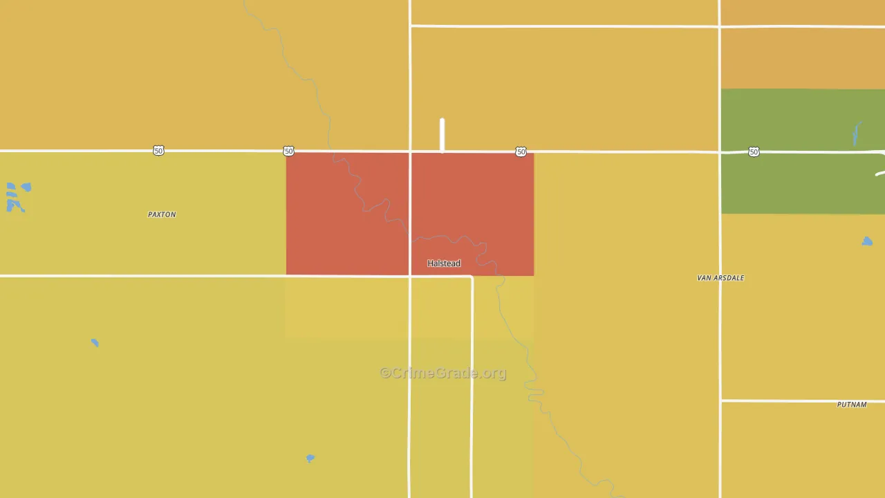 Halstead, KS Map of Murder Rates