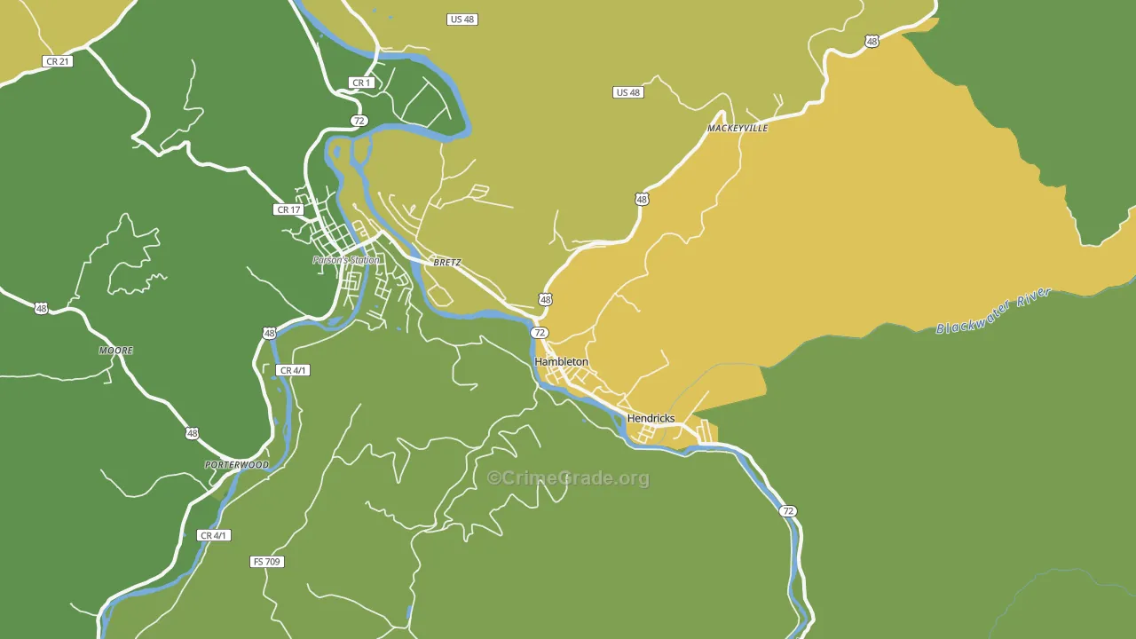 Hambleton, WV Map of Murder Rates