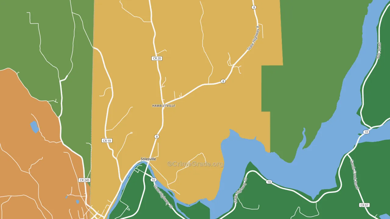 Hambletville, NY Map of Murder Rates
