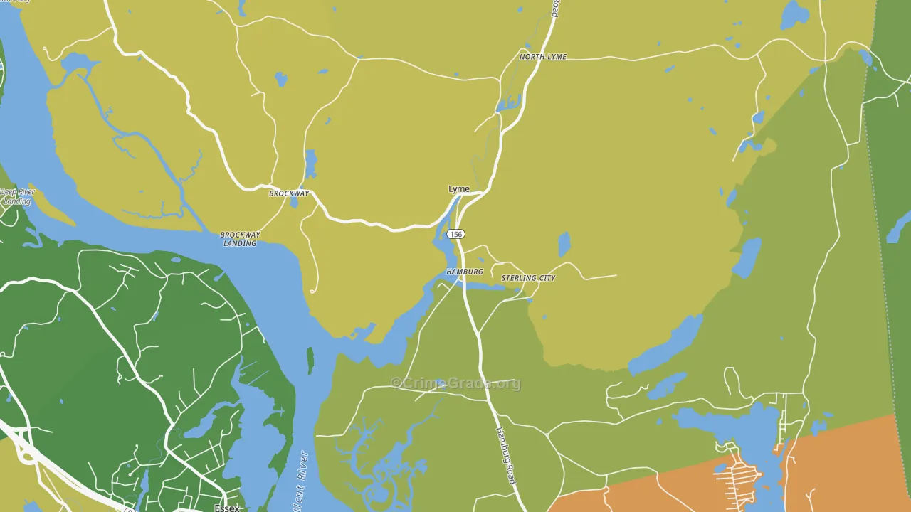 Hamburg, CT Map of Murder Rates
