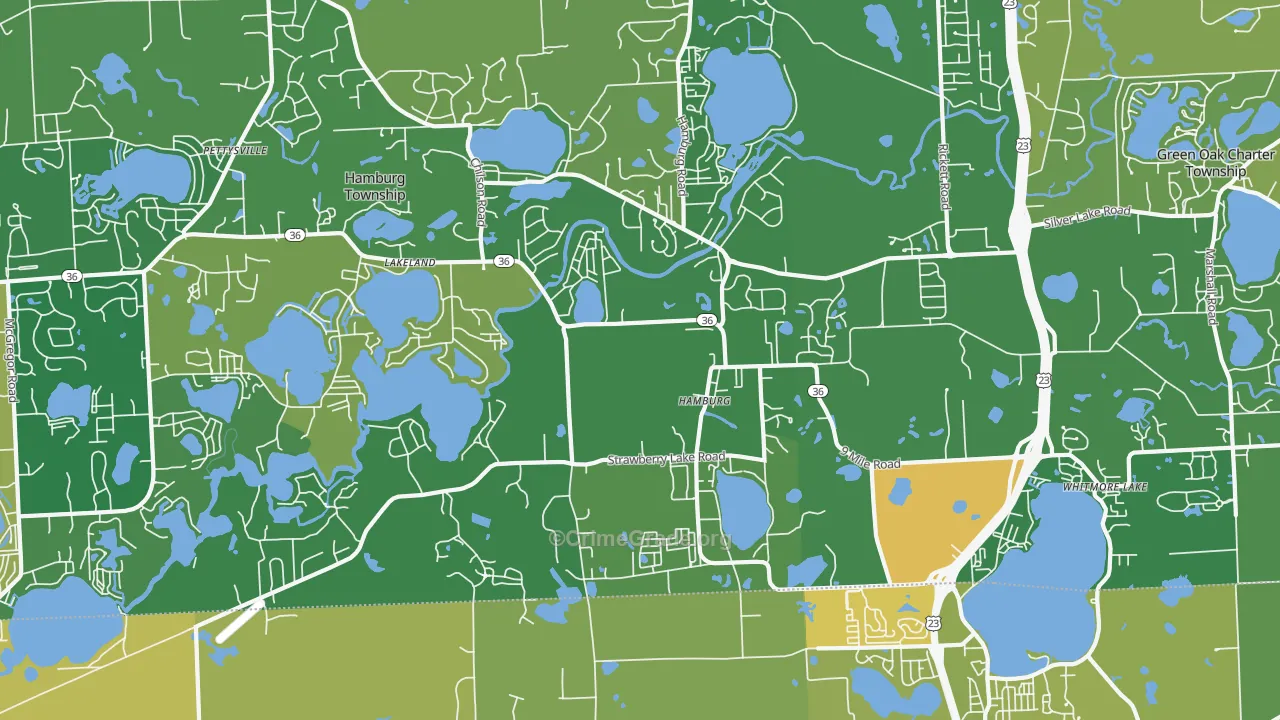 Hamburg, MI Map of Murder Rates