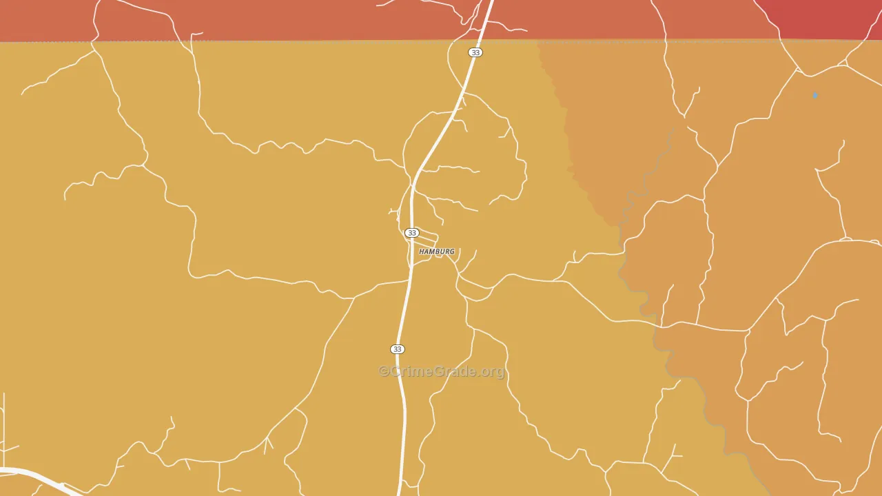 Hamburg, MS Map of Murder Rates
