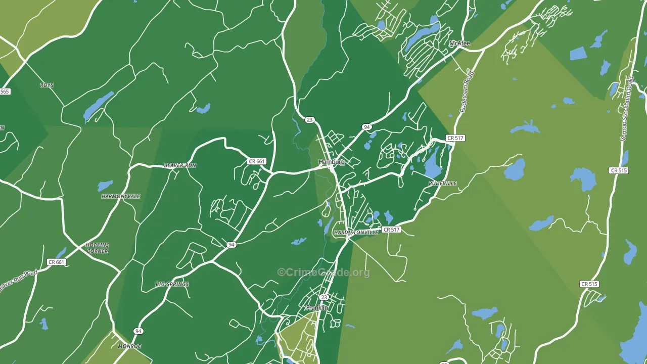 Hamburg, NJ Map of Murder Rates