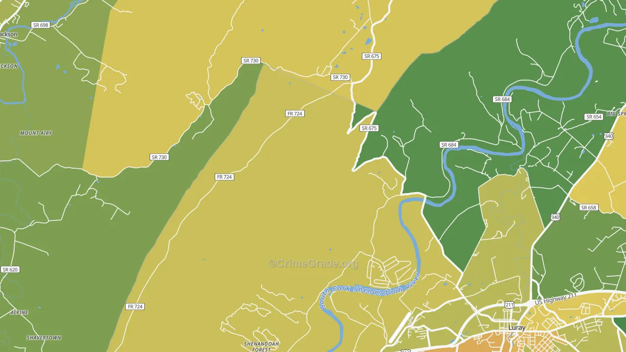 Hamburg, VA Map of Murder Rates