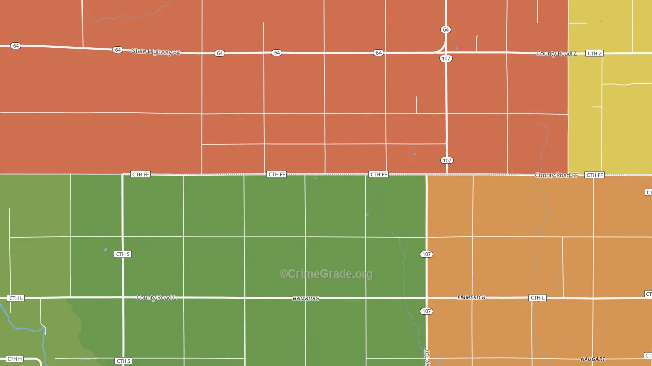 Hamburg, WI Map of Murder Rates