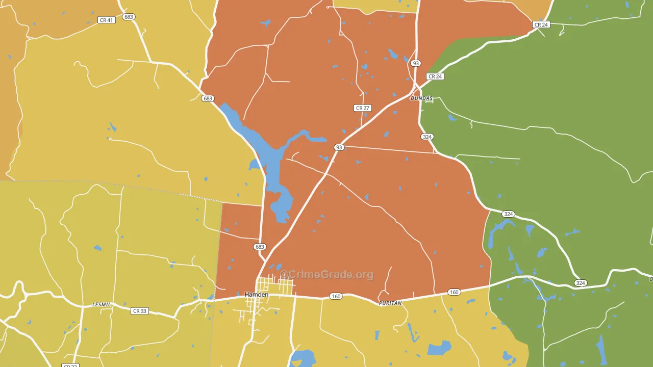 Hamden, OH Map of Murder Rates