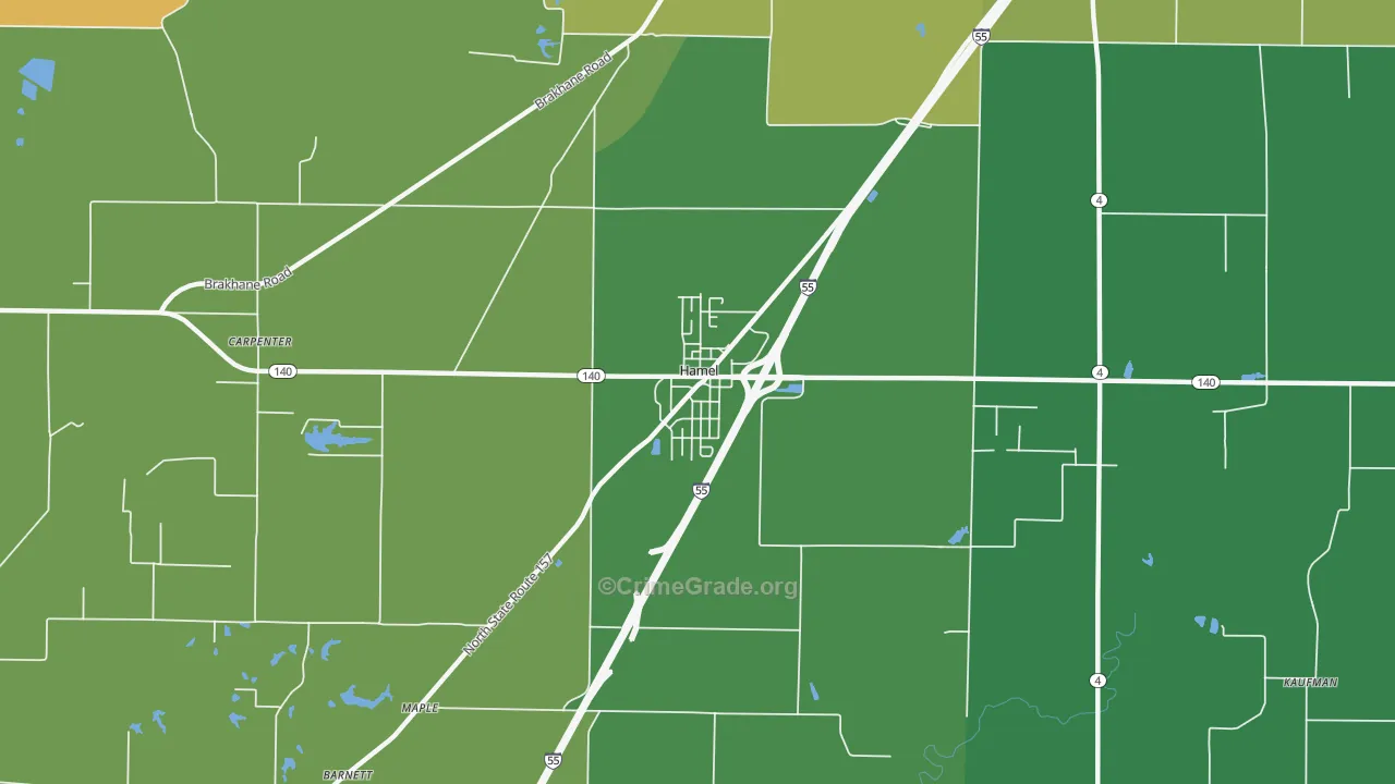 Hamel, IL Map of Murder Rates