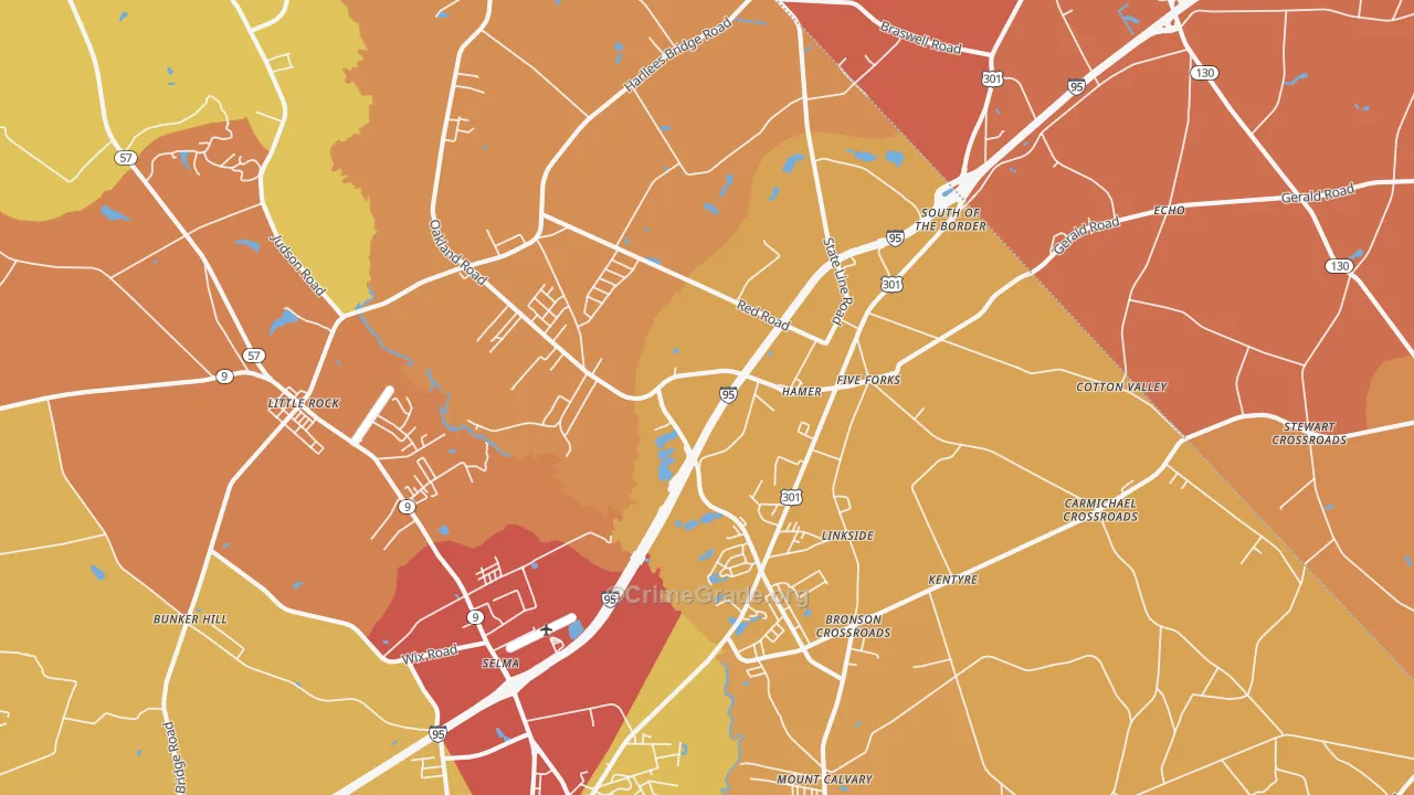 Hamer, SC Map of Murder Rates