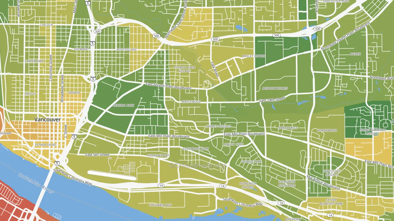 Hamey Heights, Vancouver, WA Map of Murder Rates