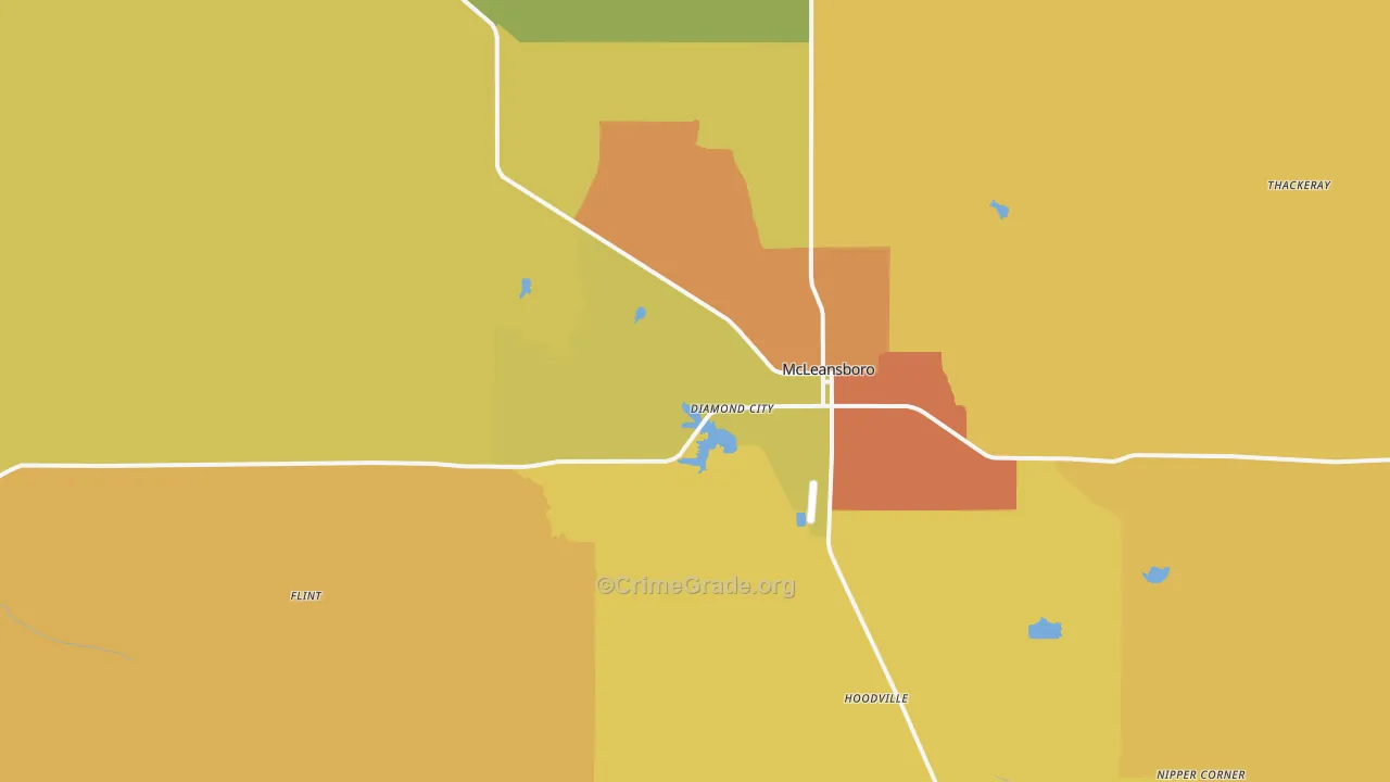 Hamilton County, IL Map of Murder Rates