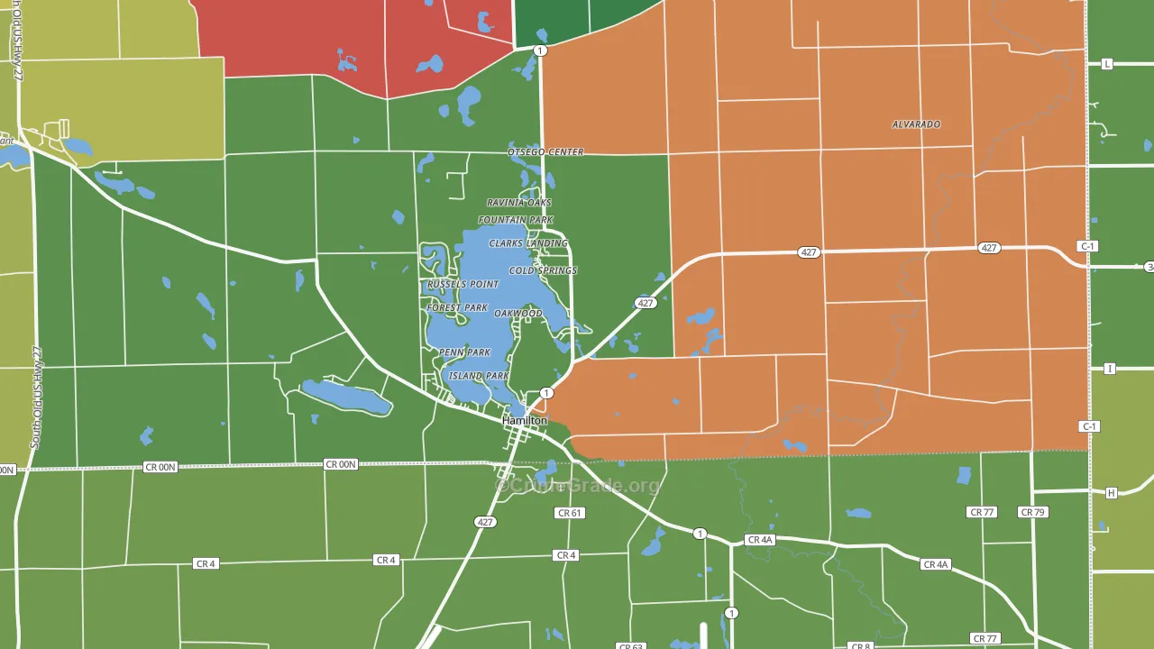 Hamilton, IN Map of Murder Rates