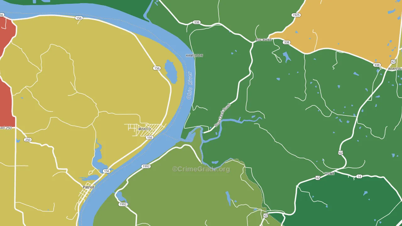 Hamilton, KY Map of Murder Rates