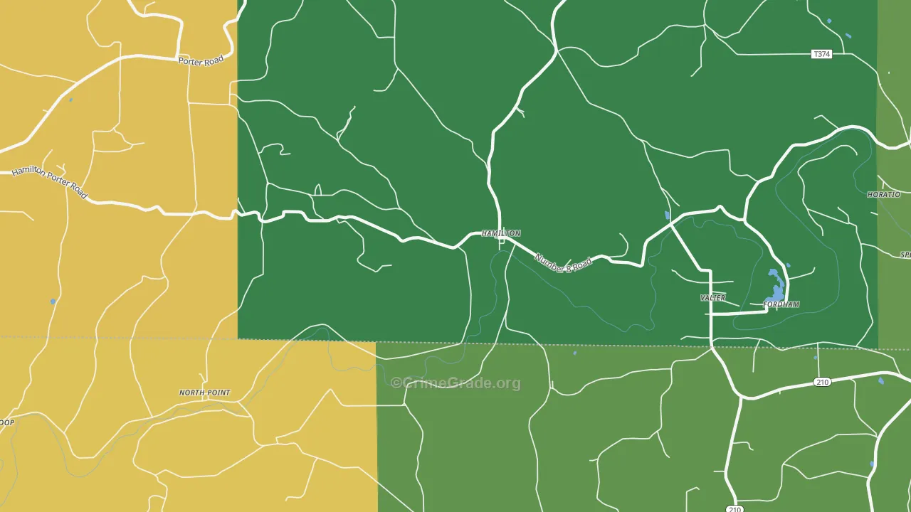 Hamilton, PA Map of Murder Rates