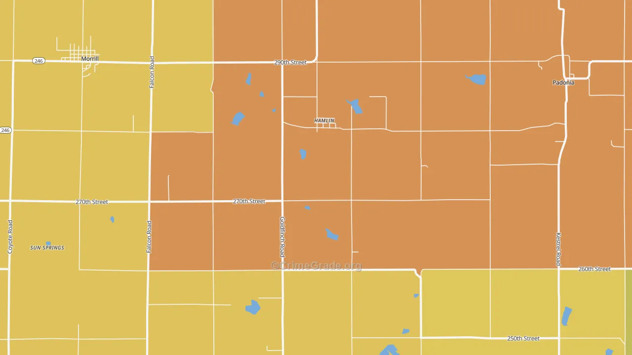 Hamlin, KS Map of Murder Rates