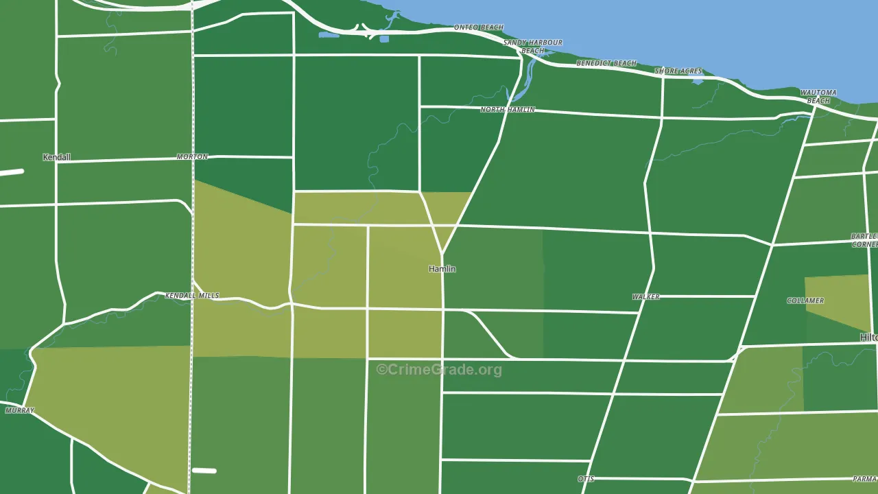 Hamlin, NY Map of Murder Rates